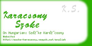 karacsony szoke business card